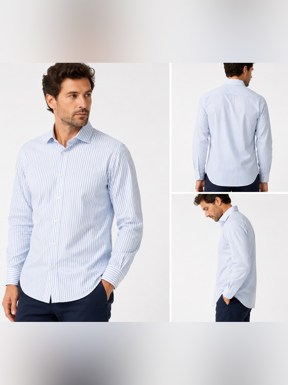 J.Crew Ludlow 120’s 2-Ply Dress Shirt Men’s XL Blue White Striped 100% Cotton